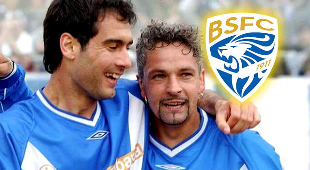 Pep Guardiola y Roberto Baggio. (Foto: Brescia) Pep Guardiola y Roberto Baggio. (Foto: Brescia)
