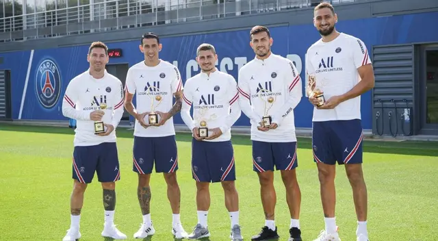 PSG distinguió a los campeones de la Copa América y Eurocopa 2021