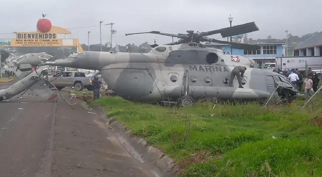 Avión se la Marina se desplomó en el municipio de Agua Blanca, Hidalgo