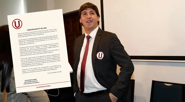Jean Ferrari y su comunicado tras asumir el cargo de administrador de Universitario Jean Ferrari y su comunicado tras asumir el cargo de administrador de Universitario