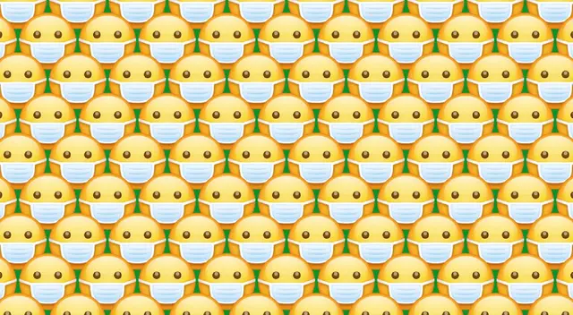 Encuentra los emojis sin mascarilla en el siguiente reto visual.