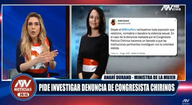Juliana Oxenford crítica a ministra de la Mujer por su reacción ante denuncia a Bellido