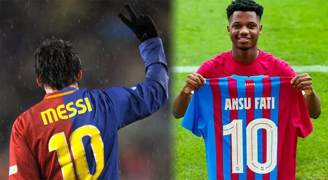 Messi a Ansu Fati la 10