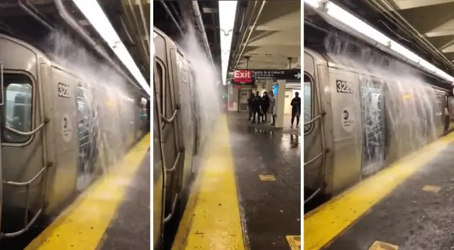 Metro de Nueva York inundado por fuertes lluvias. Metro de Nueva York inundado por fuertes lluvias.