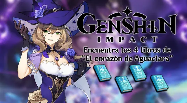 Genshin Impact: halla los 4 libros de El Corazón de Aguaclara Genshin Impact: halla los 4 libros de El Corazón de Aguaclara