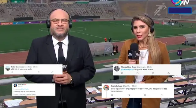 Peter Arévalo y Alexandra Hörler presentaron el Alianza vs. Universitario en ATV. Peter Arévalo y Alexandra Hörler presentaron el Alianza vs. Universitario en ATV.