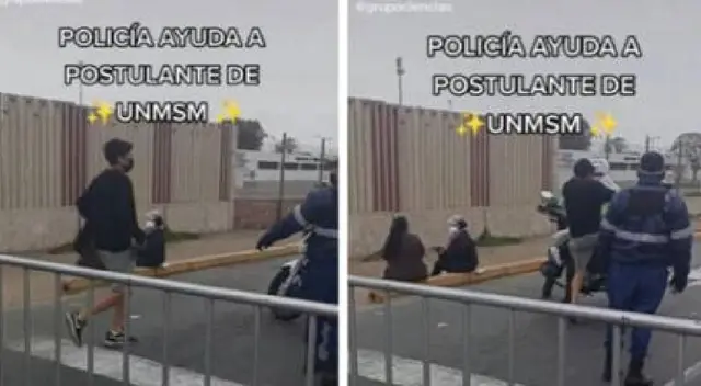 Héroe sin capa: policía ayuda a joven que llegó tarde a examen de San Marcos Héroe sin capa: policía ayuda a joven que llegó tarde a examen de San Marcos