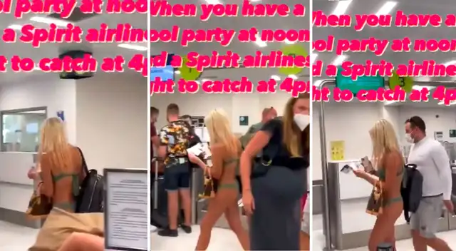Graban a mujer en bikini en pleno aeropuerto: Graban a mujer en bikini en pleno aeropuerto:
