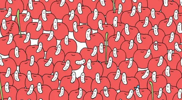 Reto visual: encuentra la manzana sin gusano en un tiempo récord