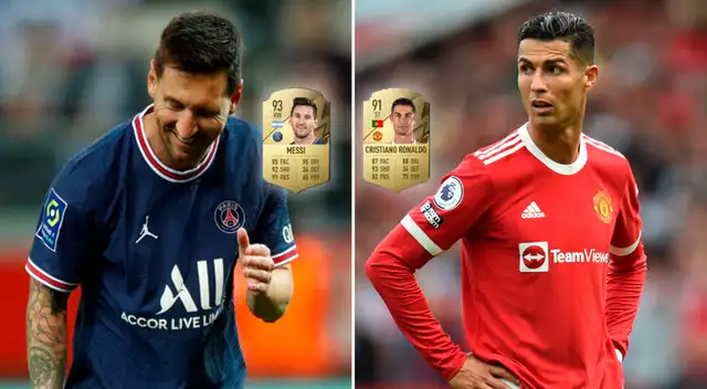 Lionel Messi obtuvo 93 de medida en FIFA 22, mientras que Cristiano figura con 91 de rating