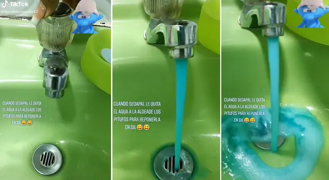 Usuaria bromeó con que le quitaron el agua a los 'Pitufos' de su aldea