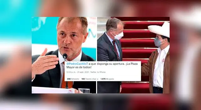 Jorge Muñoz menciona a medias a Pedro Castillo en Twitter y usuarios le critican