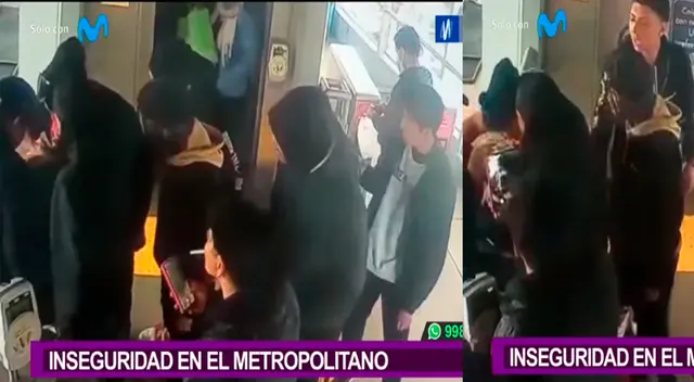Cámaras del Metropolitano captan asalto grupal.