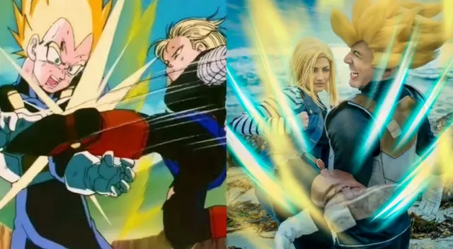 Dragon Ball: Espectacular cosplay de Androide 18 atacando a Vegeta emociona a fans