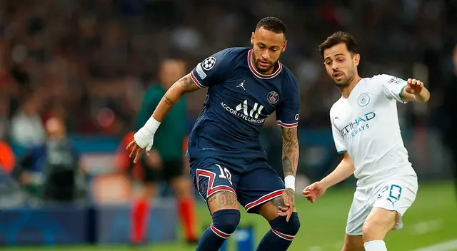 Neymar ante Bernardo Silva Neymar ante Bernardo Silva