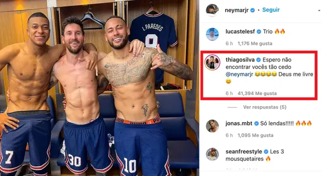  La primera foto de Mbappé, Messi y Neymar post partido.