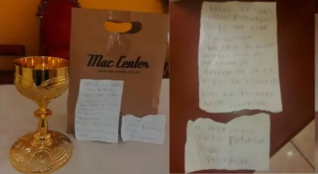 Delincuente devuelve cáliz que robo y le pide perdón a Dios y al sacerdote - VIDEO Delincuente devuelve cáliz que robo y le pide perdón a Dios y al sacerdote - VIDEO