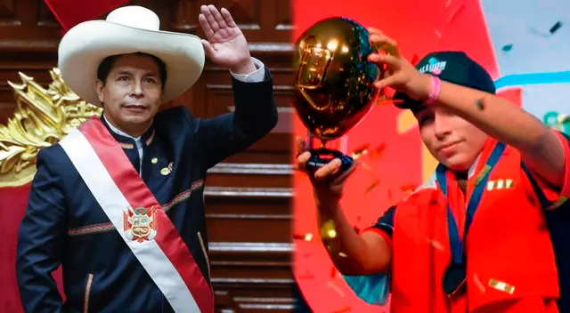 Pedro Castillo felicitó a Francesco de la Cruz.