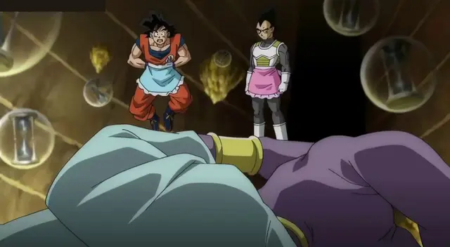 Divertido momento que pasaron Gokú y Vegeta en la casa de Bills Divertido momento que pasaron Gokú y Vegeta en la casa de Bills