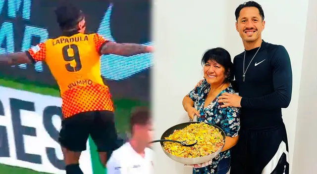 Gianluca Lapadula junto a su madre celebrando triunfo de Benevento