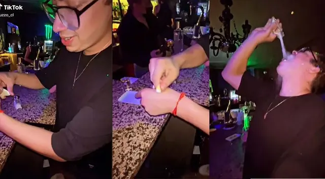 joven quiso beber un shot de tequila y terminó comiendo sal joven quiso beber un shot de tequila y terminó comiendo sal