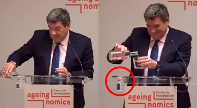 Viral: Ministro español confundió el posavasos del atrio.