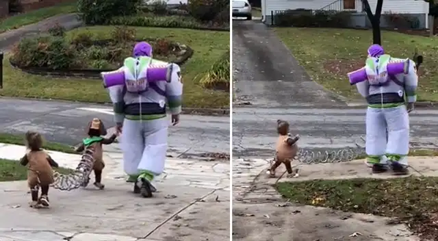 Familia se llevó el premio a los mejores disfraces a puertas de Halloween 2021