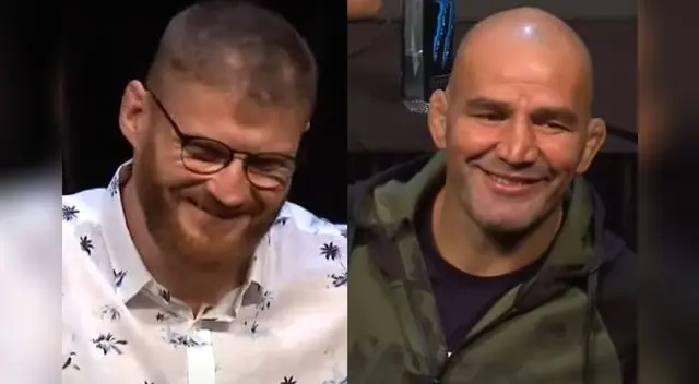 Jan Blachowicz le canta 'feliz cumpleaños' a Glover Texeira. Jan Blachowicz le canta 'feliz cumpleaños' a Glover Texeira.