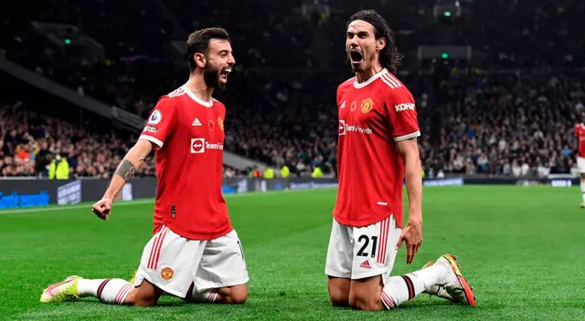 Cavani estalla de felicidad tras su gol con Manchester United Cavani estalla de felicidad tras su gol con Manchester United