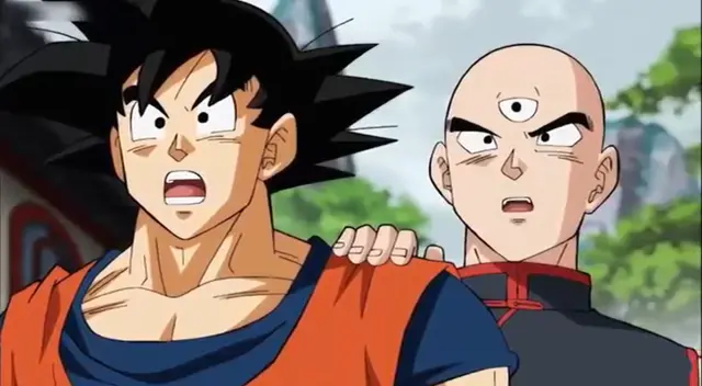 Gokú ayuda a Ten Shin Han a derrotar a sus discípulos Gokú ayuda a Ten Shin Han a derrotar a sus discípulos