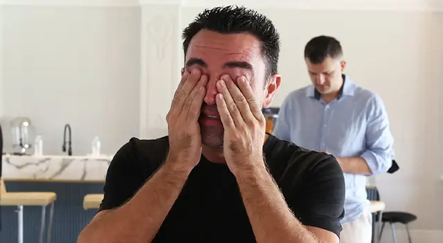 Xavi Hernandez lloro en la despedida con el club qatari