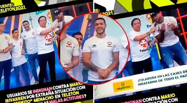 Mario Irivarren apartó a 'fideito' durante la presentación de la teletón - VIDEO