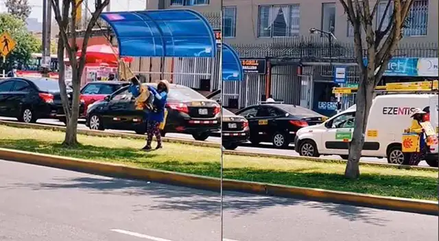 Madre conmueve al jugar con su hijo mientras vende helados en la calle Madre conmueve al jugar con su hijo mientras vende helados en la calle