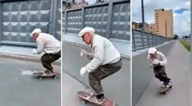 Un adulto mayor se viraliza al montar y manejar un skate con gran habilidad - VIDEO Un adulto mayor se viraliza al montar y manejar un skate con gran habilidad - VIDEO