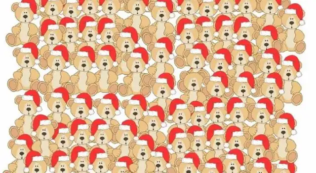 Reto visual de osos navideños