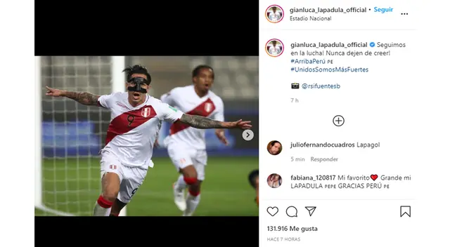 El mensaje de Gianluca Lapadula luego del triunfo ante Bolivia. El mensaje de Gianluca Lapadula luego del triunfo ante Bolivia.