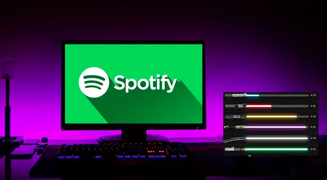 Spotify: cómo convertir la barra de reproducción en un sable láser de Star Wars.