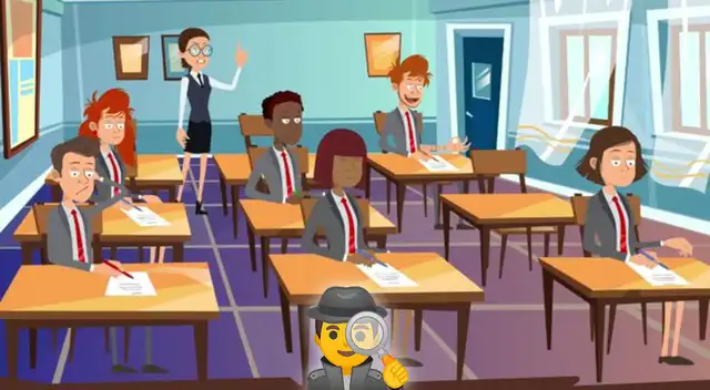 Reto visual: ubica al alumno que está haciendo trampa en examen Reto visual: ubica al alumno que está haciendo trampa en examen