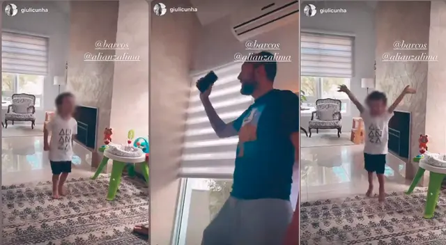 Hernán Barcos compartió tierno video con su hijo.