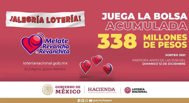 Revisa los números ganadores de Melate, revancha y revanchita de la Lotería Nacional