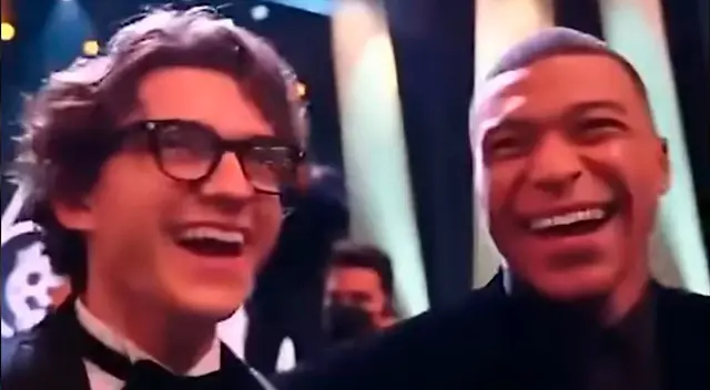 Tom Holland y Kylian Mbappé se conocieron en la gala del Balón de Oro