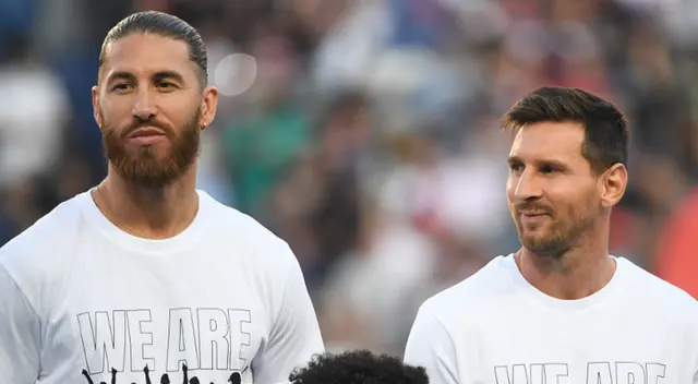 Sergio Ramos presentado en el Parc des Princes