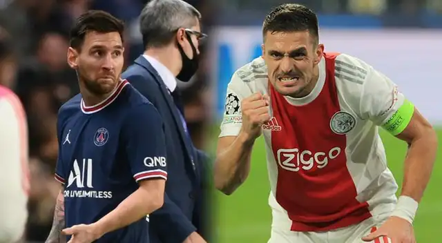 Lionel Messi es superado por Dusan Tadic