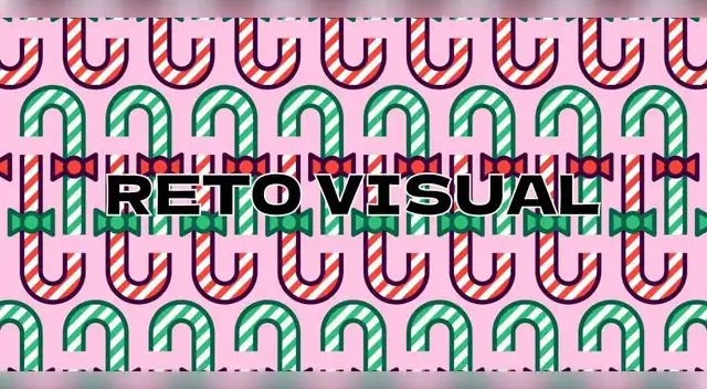 Reto visual sobre los bastones de navidad.