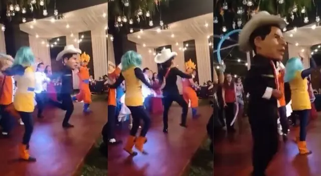 Viral: sujetos celebran hora loca de una boda con muñeco de Pedro Castillo - VIDEO