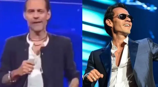 Captan a Marc Anthony haciendo muecas extrañas durante presentación - VIDEO