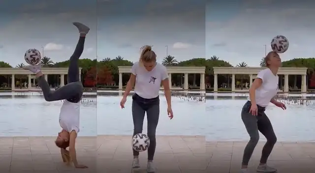 Mujer sorprende en redes por su gran habilidad para dominar un balón de fútbol