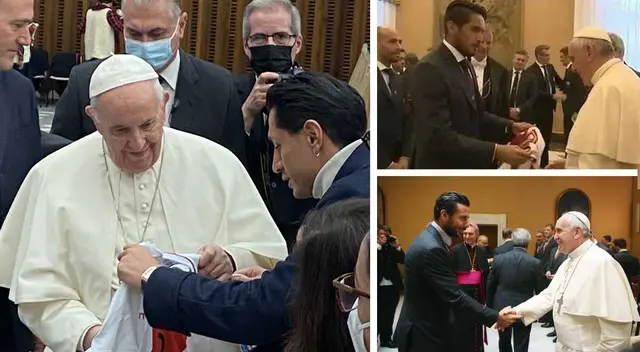 Lapadula le entregó una camiseta de la Selección Peruana al Papa Francisco Lapadula le entregó una camiseta de la Selección Peruana al Papa Francisco