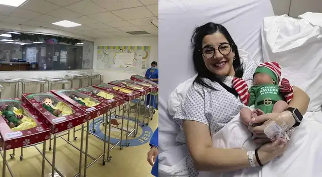 Navidad 2021: Hospital entrega a recién nacidos en cajas de regalos vestidos de duendecillos