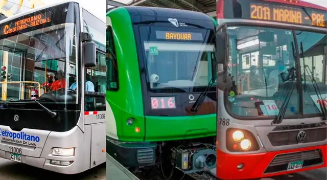Año nuevo: Horario de atención del Metropolitano, Lina 1 y corredores complementarios